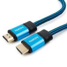 Кабель HDMI 19M-19M V1.4, 4.5 м, синий, нейлон, мет. разъем, позол., Cablexpert (CC-G-HDMI01-4.5M)