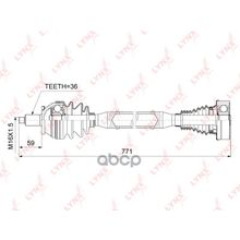 Привод В Сборе | Перед Прав| LYNXauto арт. CD1025
