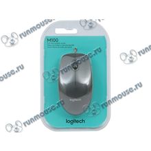 Оптическая мышь Logitech "M100" 910-005003, 2кн.+скр., серый (USB) (ret) [138526]