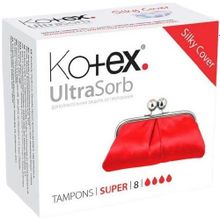 Котекс Ultrasorb Супер 8 тампонов в пачке