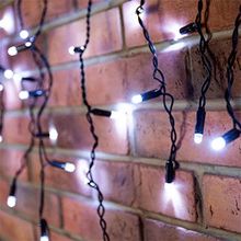 Neon-Night 255-032 Уличная светодиодная Бахрома Айсикл, 2.4x0.6 м, белый, пост свечение, провод черный