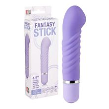 Dream Toys Фиолетовый мини-вибратор с увеличенной головкой и рёбрами NEON FANTASY STICK PURPLE - 11 см. (фиолетовый)