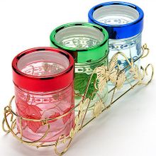 3810 Набор стекл банок 3пр MB в мет подст (х6)