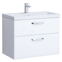 Тумба подвесная Sanstar Cristal 80 2 ящ, белая (ум-к Фостер 80)