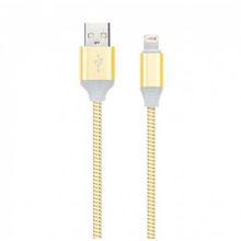 Кабель USB 2.0 Am=>Apple 8 pin Lightning, 1 м, с индикацией, золото, Smartbuy (iK-512ssbox gold)