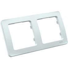 ХЕГЕЛЬ Мастер P402 рамка двухместная горизонтальная белая   HEGEL Master P402 рамка 2-х постовая горизонтальная белая