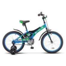 Детский велосипед STELS Jet 14 Z010 голубой зеленый 8,5" рама