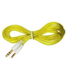 Кабель аудио 3.5 stereo plug -> 3.5 stereo plug, 1 м, желтый, силикон