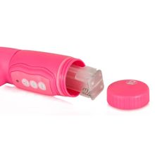 Розовый вибромассажёр High Speed Twister с ротацией головки - 21,5 см. Розовый