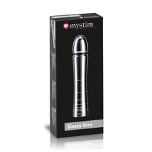 MyStim Фаллоимитатор для электростимуляции Glossy Glen Dildo - 14 см.