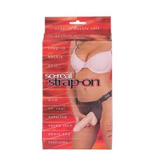 Seven Creations Фаллопротез женский с мошонкой SO-REAL STRAP-ON - 17,8 см.