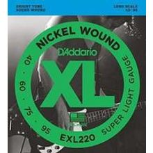 EXL220 XL NICKEL WOUND Струны для бас-гитары Long Super Light 40-95 D`Addario