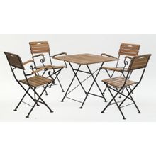 Комплект мебели стол квадратный 80*80 см + 4 стула с подлокотниками