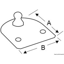 Osculati Flat fastening plate Ø 10mm-ball, 38.013.40