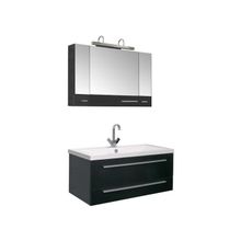Aquanet Мебель для ванной Нота 100 камерино (черный глянец) - MB-100A лампа Т5 светильник Нота универсальный (375 мм) хром