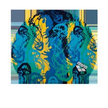 Arena Шапочка для плавания Print 2 Underwater Royal, силикон, 1E368 721