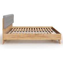 Алмаз. Любимый дом Марта-2 Кровать 1600 (с КО и мягкой накладкой, каретная стежка Capri 24) (Дуб Золотой Серый)