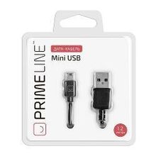 Кабель Prime Line, USB - mini USB, 1.2 м, черный