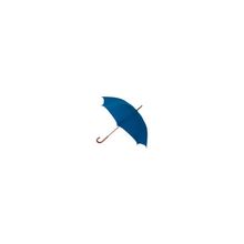 Синий зонт-трость полуавтоматический с деревянной ручкой