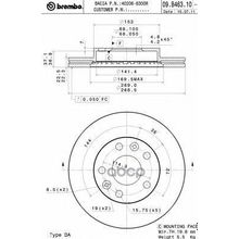 Диск Тормозной Standard | Перед | Renault Duster (Hs_) 1.6 16v (Hsat) 02.2012 -  <=> Dacia Duster 1.5 Dci 4x4 08.2013 - Brembo арт. 09B46310