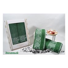 KARNA Комплект полотенец "REGINA - Зеленый", (50x85-70x140 см) ; Комплект махровых полотенец (зеленый)