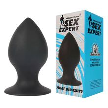 Чёрная анальная втулка Sex Expert - 8 см. Черный