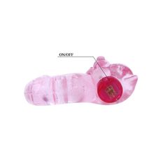 Розовое эрекционное виброкольцо с мишкой на вибропуле Розовый
