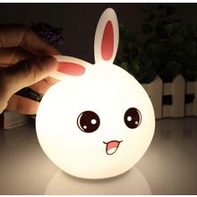 Мягкий силиконовый ночник розовый зайка Colorful Silicone Lamp