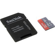 Карта памяти SanDisk Ultra    SDSQUAR-128G-GN6IA    microSDXC Memory Card 128Gb UHS-I U1 Class10 + microSD--  SD Adapter