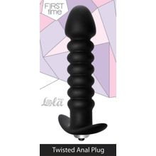 Lola toys Чёрная анальная пробка с вибрацией Twisted Anal Plug - 13 см. (черный)