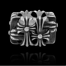 Серебряное кольцо Два креста