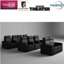 Salamander Designs Theater Chair 3 Single Chair Bonded Leather Black