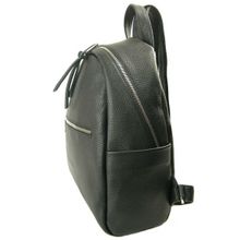 Кожаный черный рюкзак 5015