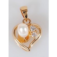 Кулон с жемчугом "Сердечко"