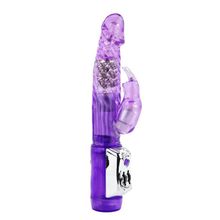 Фиолетовый ротатор-кролик с клиторальным отростком - 21,5 см. Фиолетовый