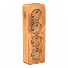 Розетка четырехместная BLANCA, открытый монтаж, ясень |  код. BLNRA000415 |  Schneider Electric