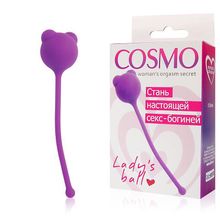 Фиолетовый вагинальный шарик с ушками Cosmo Фиолетовый