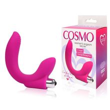 Розовый U-образный вибромассажер Сosmo - 19 см. (139556)