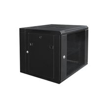 Шкаф настенный Krauler GPC66506, 3-х секционный, 6U, 600*550*368 мм, стекл. чёрный