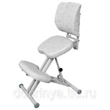 Эргономичный коленный стул со спинкой для здоровой осанки Олимп СК-2 Светло-серый