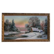 КАРТИНА "ДОМ В ЗИМНЕМ ЛЕСУ"