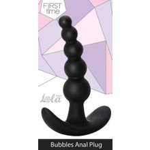 Lola toys Чёрная анальная пробка Bubbles Anal Plug - 11,5 см.