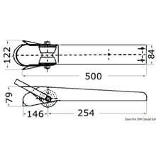 Osculati Satin SS bow roller 500 mm, 01.119.94