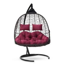 Кресло кокон подвесное SEVILLA TWIN коричневое + каркас