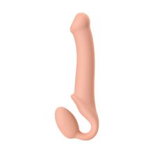 Телесный безремневой страпон Silicone Bendable Strap-On L (телесный)