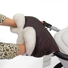 Муфта для рук на коляску Esspero Soft Fur Lux (Натуральная шерсть) - Chocolat