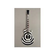 MJ-40 сувенир электрогитара, цвет - белый с черными кругами (Zak Wilde), форма - Les Paul, высота 23 см