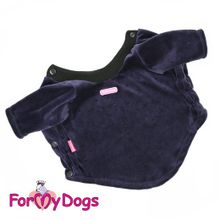 Толстовка для собак ForMyDogs без капюшона, синяя велюр 209SS-2016