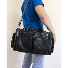 Carlo Gattini Кожаная дорожная сумка Bufaloro black (арт. 4012-01)