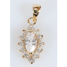 Кулон с хрусталём "Узкий овал"